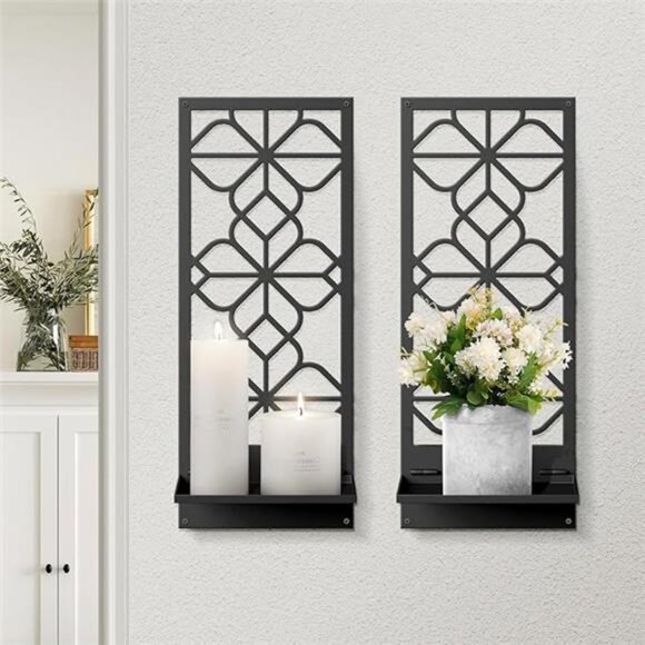 Wall Candle Holder Decor for Living Room Dining Room Bedroom Bathroom - Picture 3 of 8